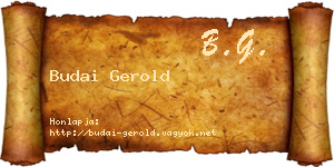 Budai Gerold névjegykártya