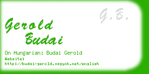 gerold budai business card